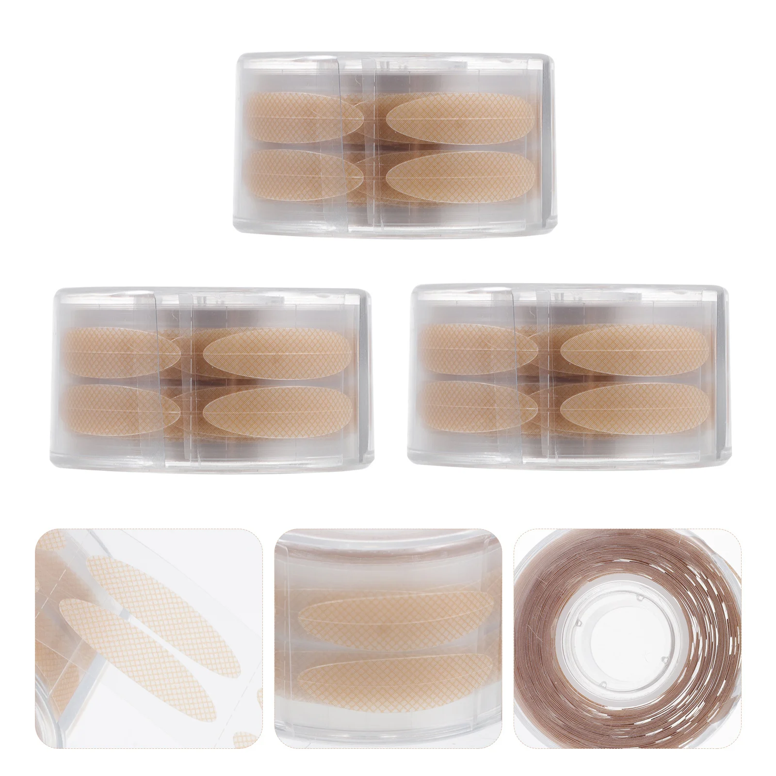 3 rotoli di nastro naturale per doppia palpebra, strumento per il trucco degli occhi, facile da usare per gli occhi più grandi e arrotondati, adesivo per doppia palpebra per ragazza