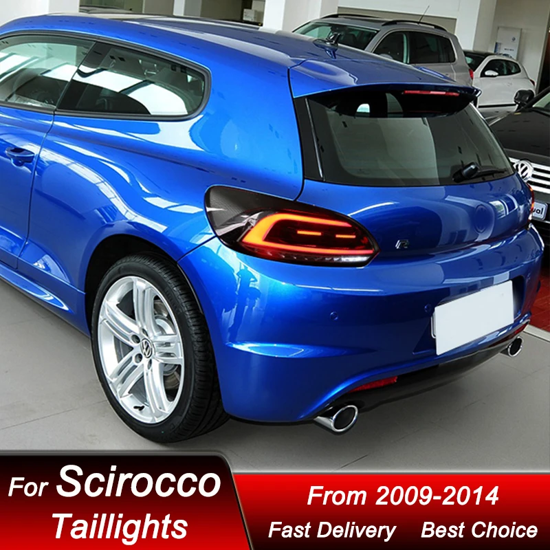 البوب سيارة أضواء خلفية ل Volkswagen VW شيروكو 2009-2014 نمط جديد كامل LED الذيل مصباح ديناميكية بدوره مصباح إشارة الذيل مجموعة مصابيح