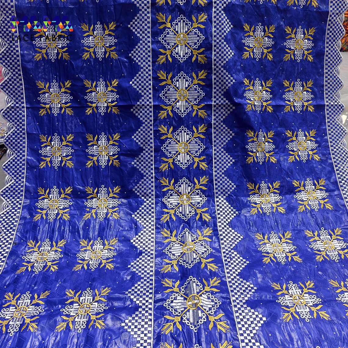 

Африканские ткани Базин Риш Брокад, королевский синий цвет, для пошива свадебных платьев для женщин из Мали, жаккардовый материал Базин Риш