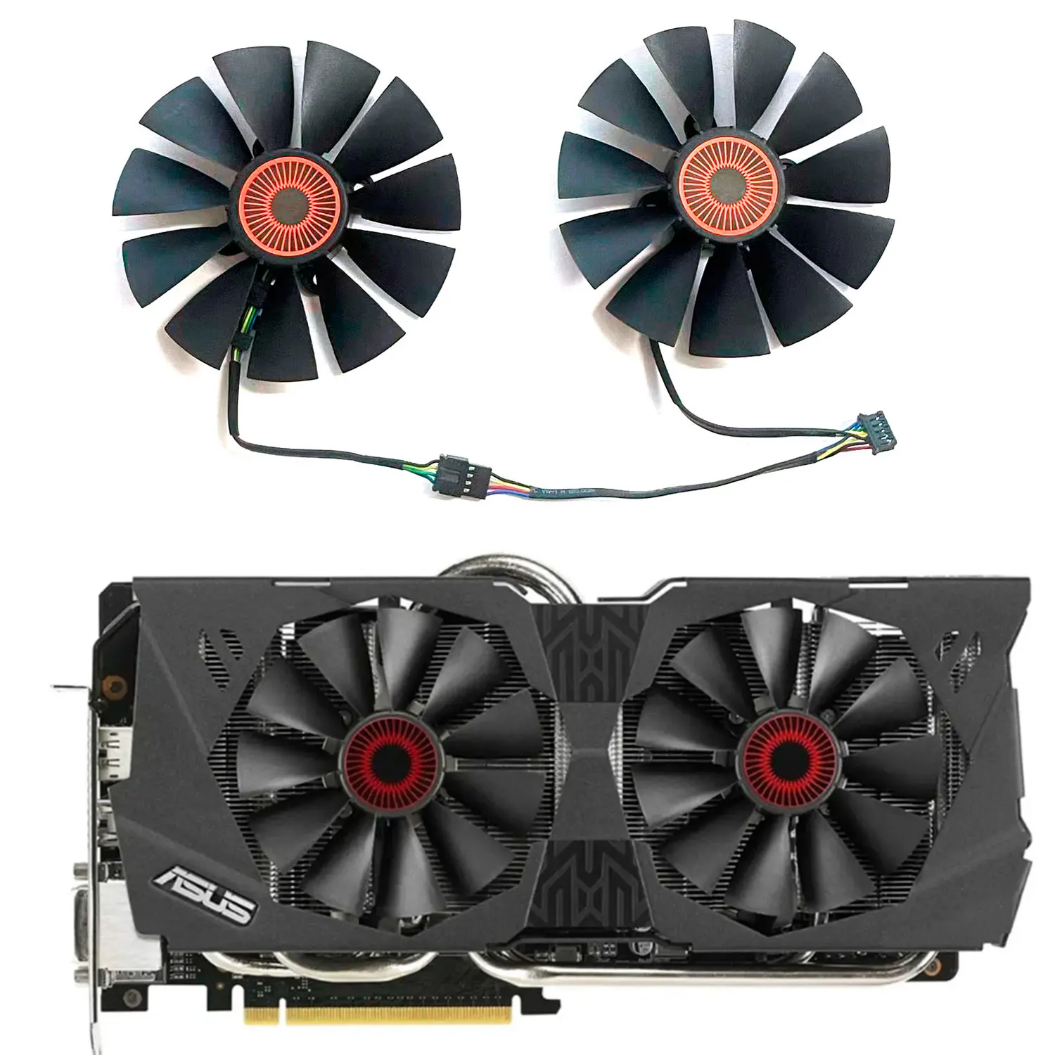 

95MM FD10015H12S 0.55A 5Pin GTX980 980Ti Cooler Fan For ASUS STRIX GTX 970 980 780 TI R9 380 Graphics Video Card Cooling Fan