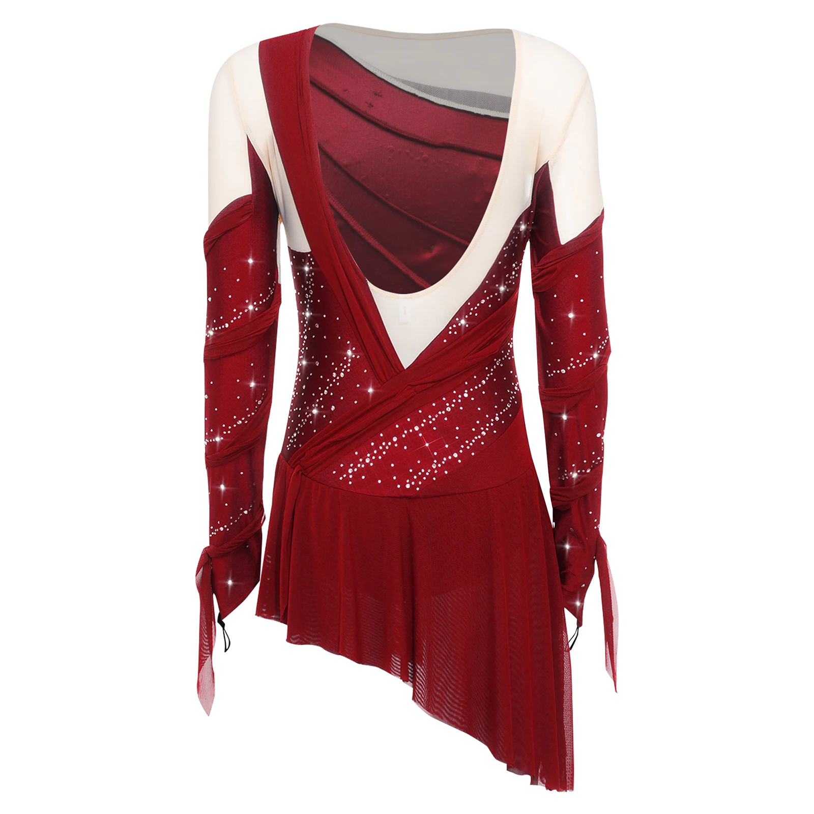Women Ice Skating Lyrical Dance Dress Ballet Gymnastics Leotard Dresses Modern Contemporary Dancewear Figure Skating Costumes