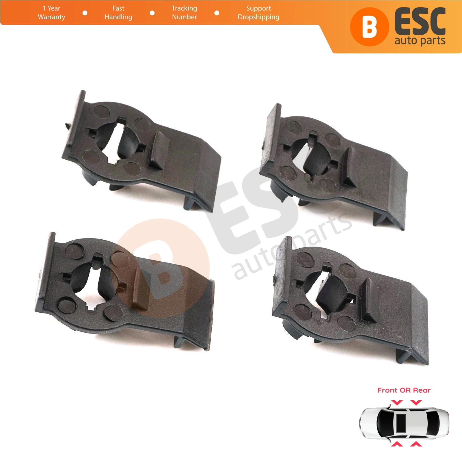 ESC ECF784 4 Pieces Window Fixer Clips 51338218383 for BMW E46 323i 325i 325xi 328i 330i 330xi