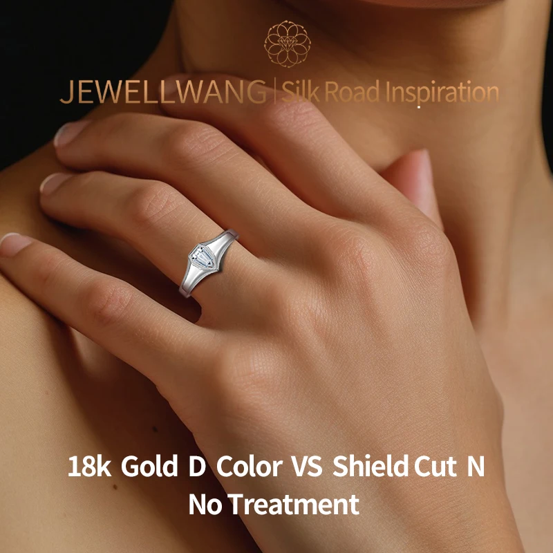 JEWELLWANG Damen- und Herrenringe aus 18 Karat Gold, im Labor gezüchteter Diamant, Verlobung, Eheringe, 0,3 0,5 ct, 0,8 ct, 1,0 ct, neutraler Luxusschmuck