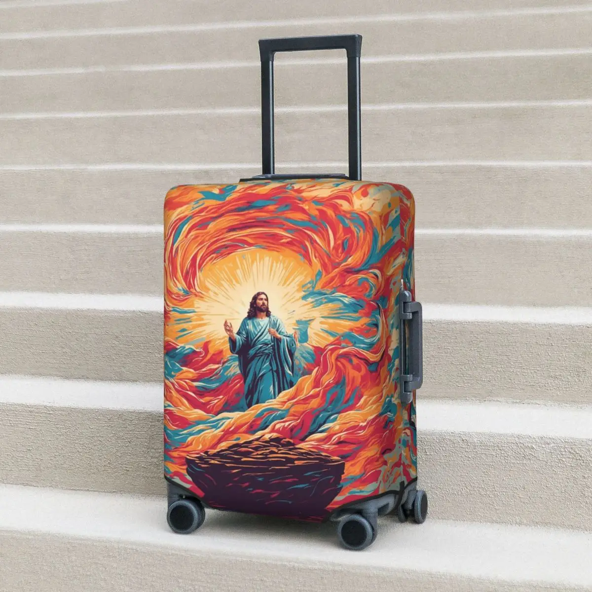 

Resurrected Jesus Jesus Biblical References Suitcase Cover Protection Elastic Trip Luggage Protector Covers for 18-32 Inch