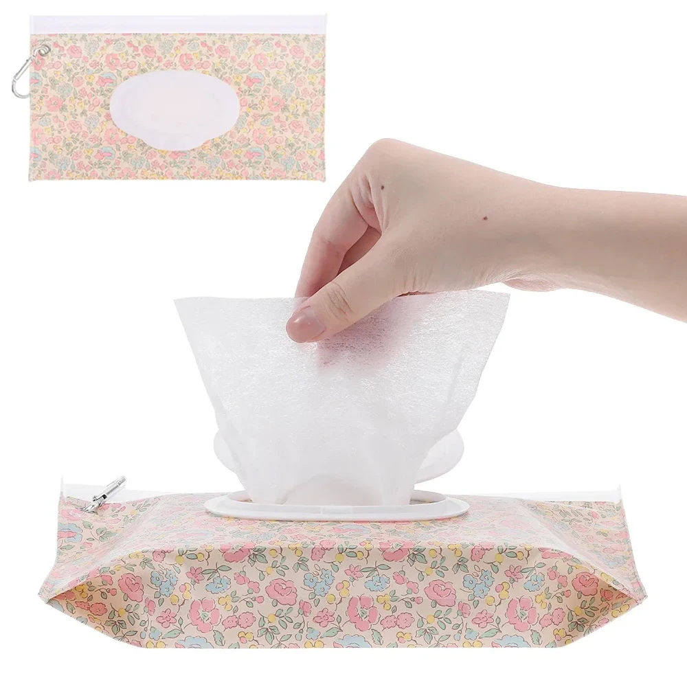 1pcs EVA Wet Wipe Bag Reusable Cosmetic Pouch Portable Stroller Accessories Wipes Holder Case Flip Cover Snap-Strap Tissue Bags