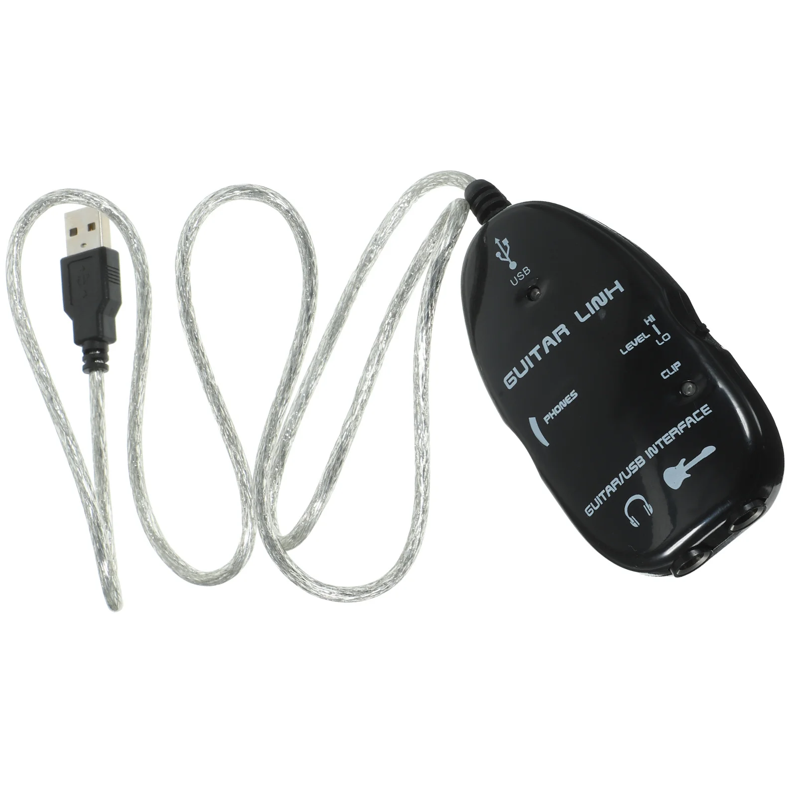 USB Cable Black Audio Recording Adapter for Pc Electric Guitar Bass Playback Modeling Effects Studio