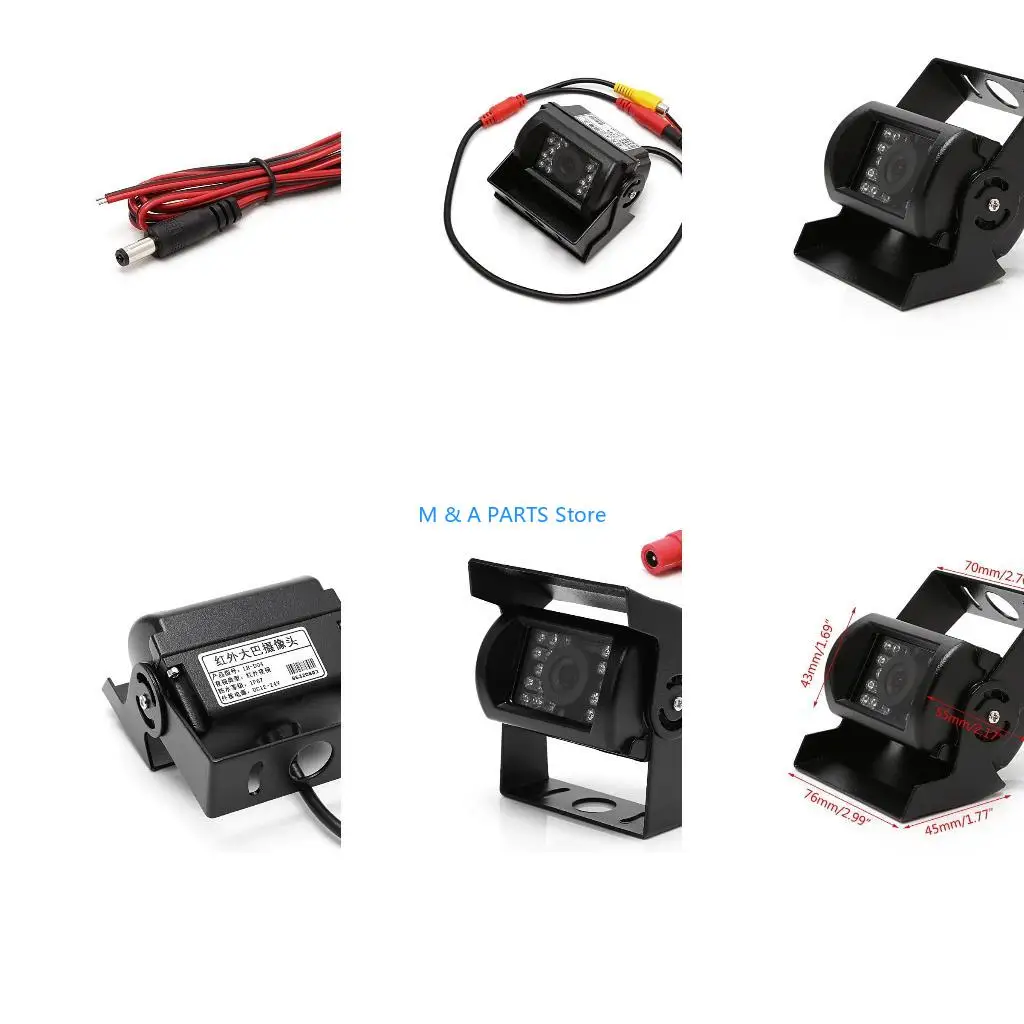 U1JF 18 IR LED Car Rearview Camera Night for Vision Wide Waterproof Truck Bus