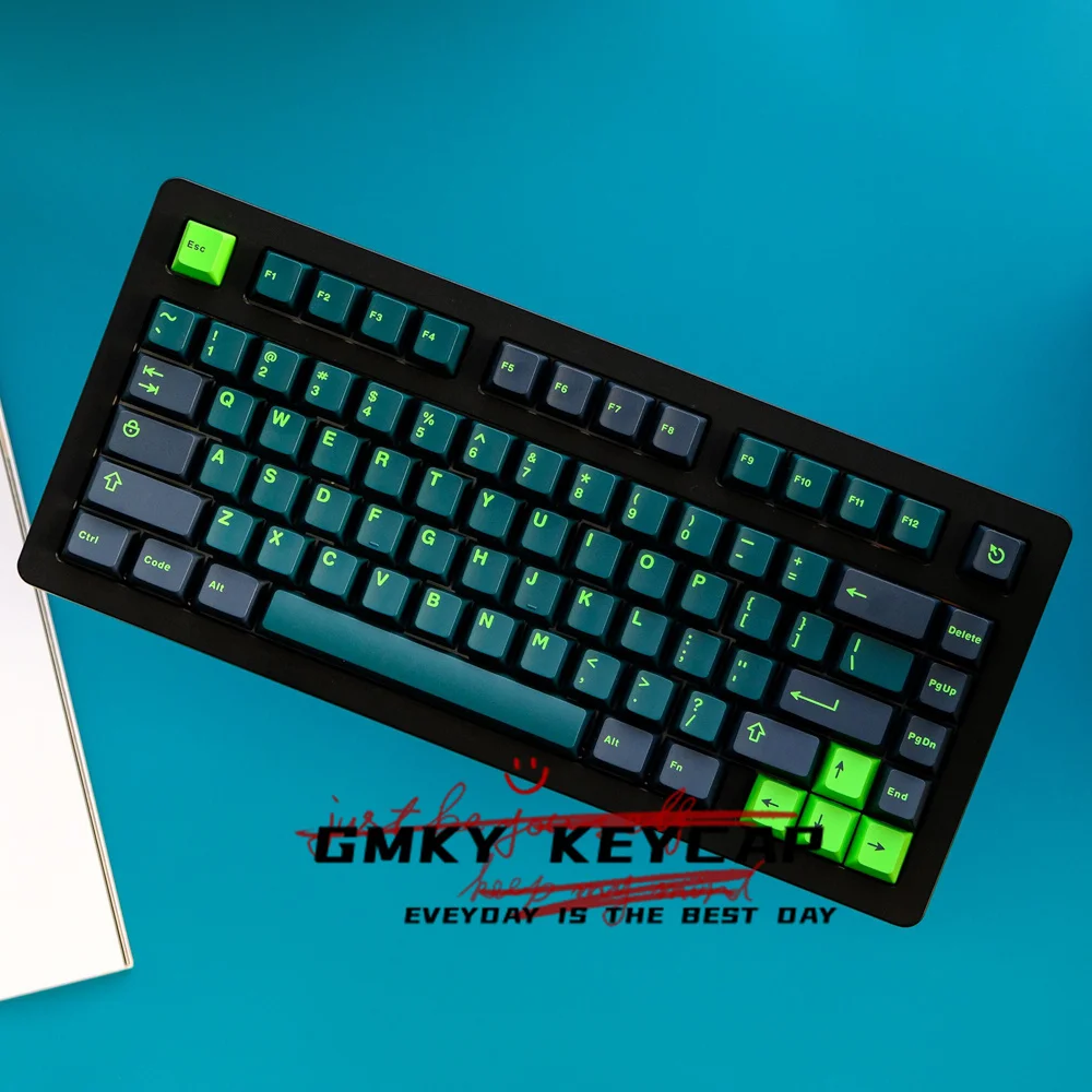 GMKY WAVEZ Contrast Colors Keycaps Cherry Profile DOUBLE SHOT ABS FONT PBT Keycaps ABS Font for MX Switch Mechanical Keyboard