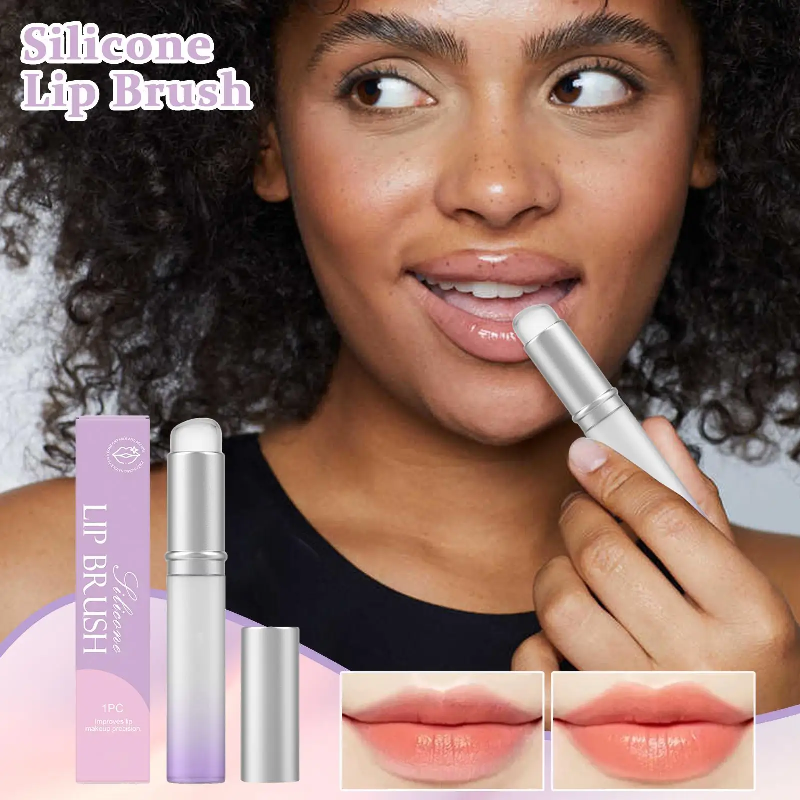 ソフトシリコンリップブラシ丸頭メイクブラシ口紅アプリケーターグロスクリームバームスクラブリップ化粧品ツールアイシャドウブラシ