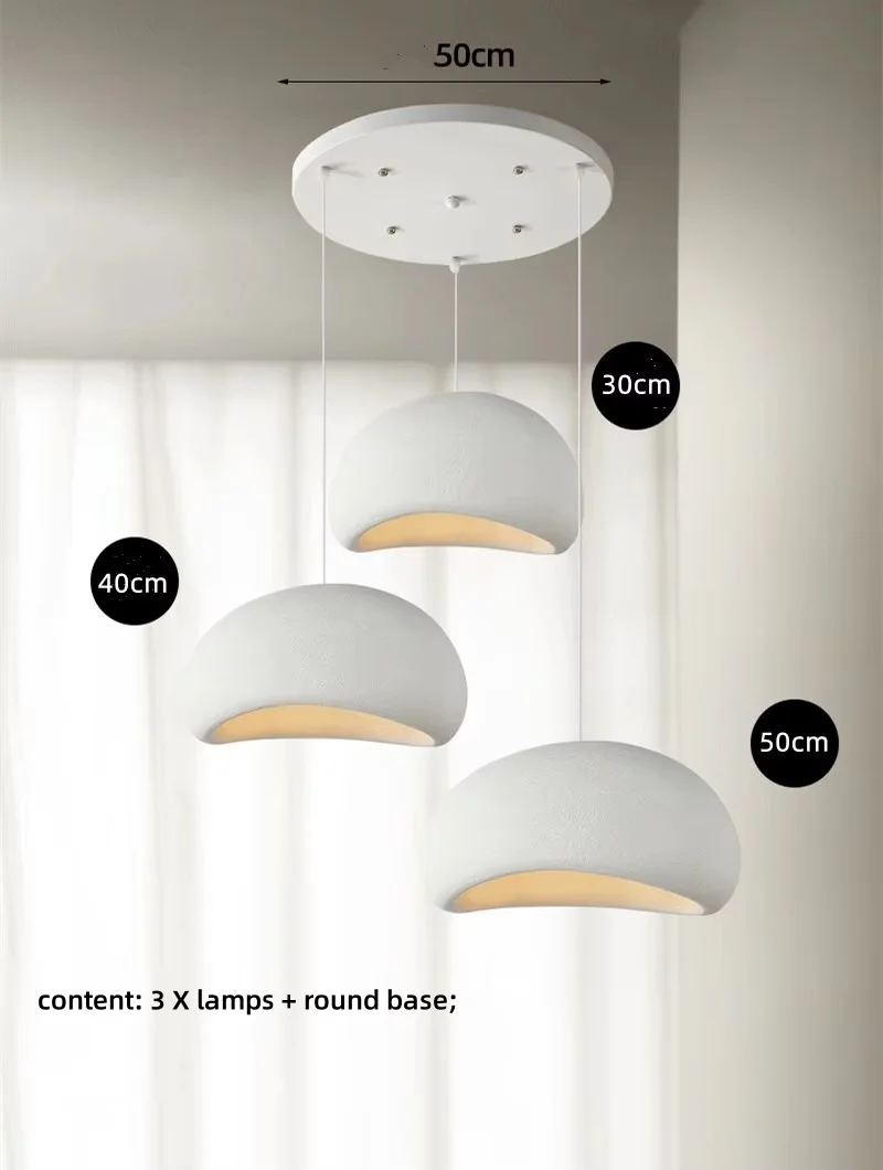 Lámpara colgante Led nórdica Wabi Sabi E27, lámpara de araña Simple para comedor, cable suspendido para restaurante, accesorios Luminarias