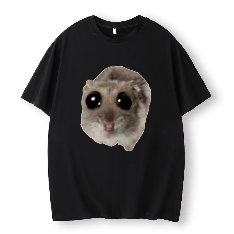 Meme sad hamster in pink bow shirt funny if you really care that's me internet meme gift sad hamster tiktok harajuku streetwear