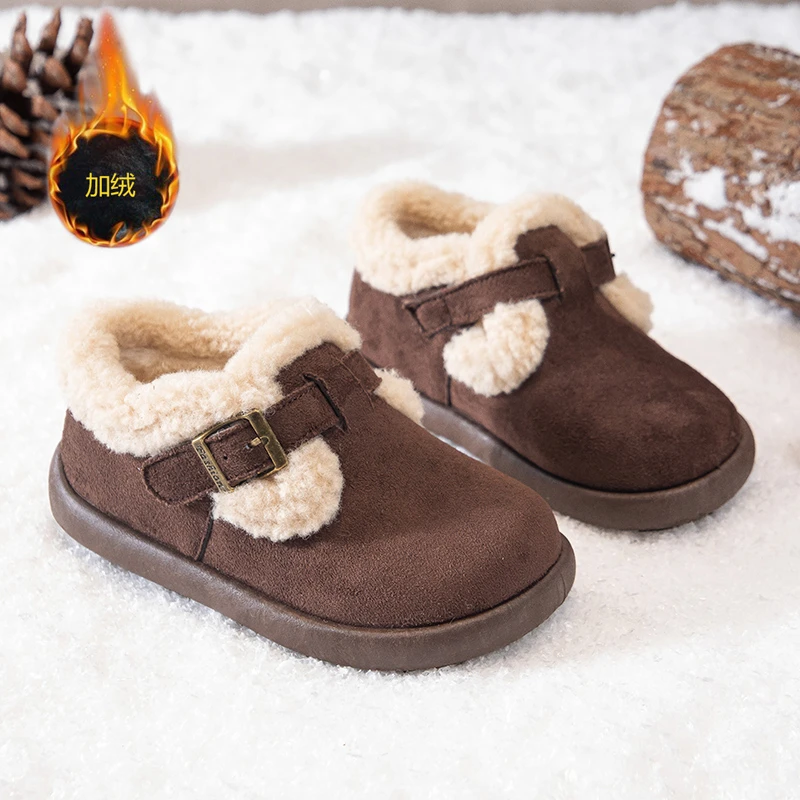 205 أحذية قطنية جديدة للأطفال عالية الجودة مبطنة سميكة للفتيات حذاء كاجوال ناعم مانع للانزلاق أحذية أطفال ОбВВКАВВКНК