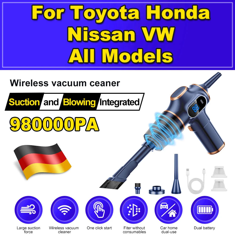 

120W Portable Car Vacuum Cleaner USB Charging Handheld Cordless Vacuum Cleaner Powerful Suction For Toyota Honda Nissan VW