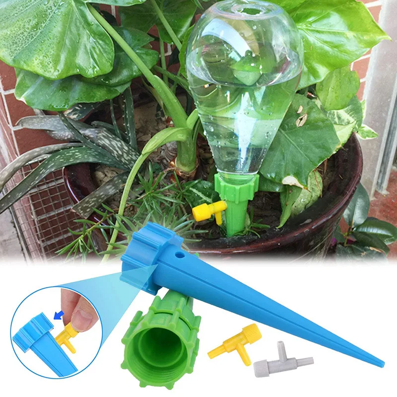 Sistema de riego por goteo automático, gotero de jardín, Kit de pinchos de autorriego para plantas y flores, con Control de liberación