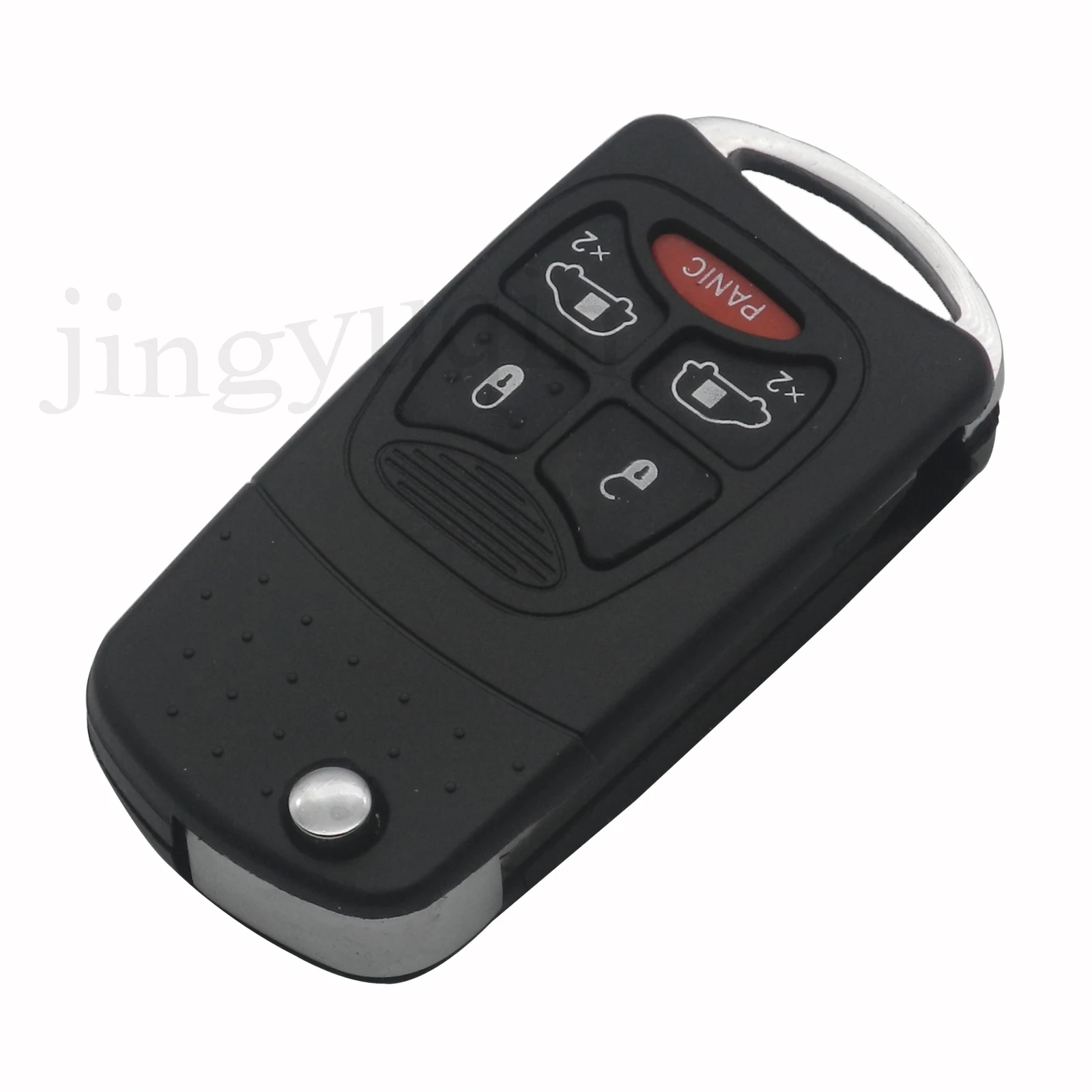 

jingyuqin Key Shell For Jeep For Dodge For Chrysler Town Country Caravan Grand Caravan With Uncut Blade 5Buttons Remote Cover