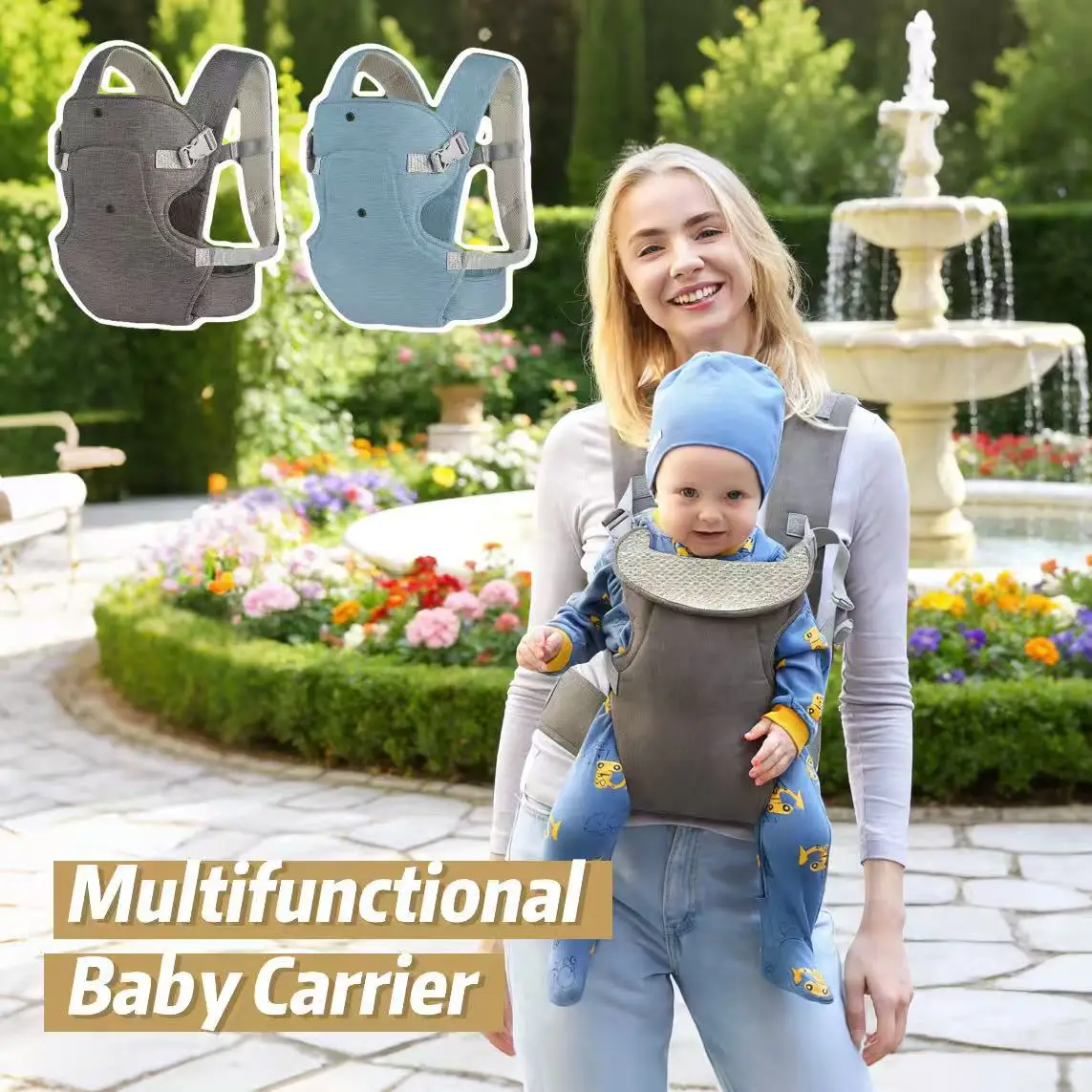 

1-Piece Set, Multi-Functional Baby Carrier for All Seasons, Front and Back Carrying Style, Adjustable and Easy to Use, Frees up Parents' Hands, Suitable for Home Use and Travel