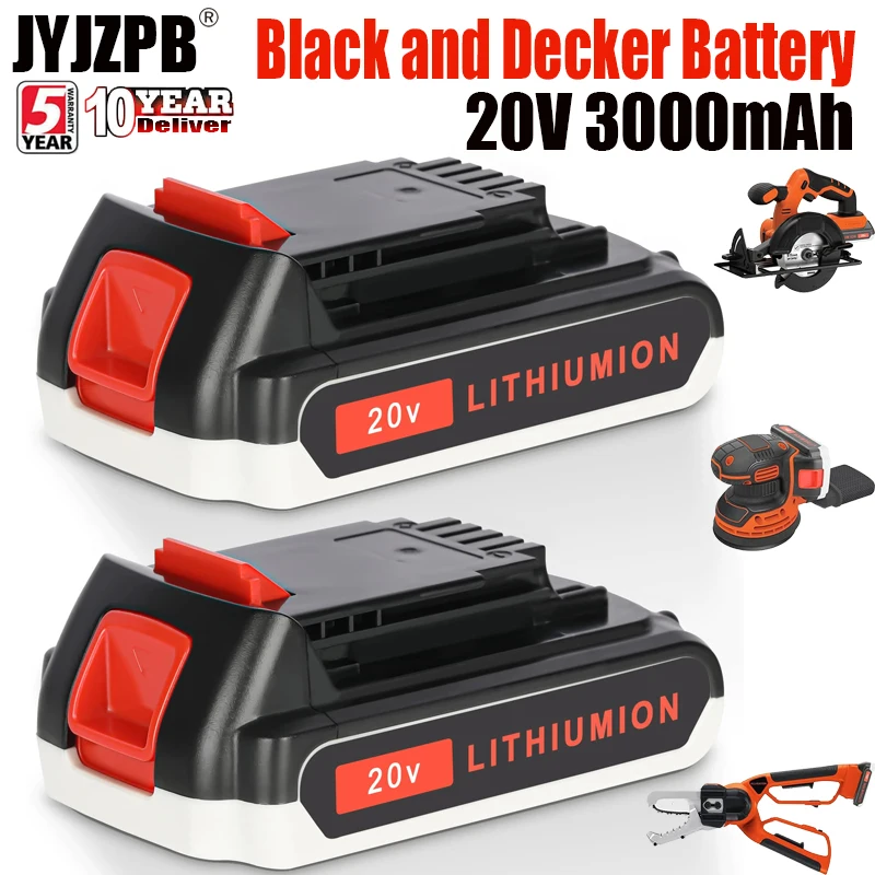 

For Black Decker LBXR20 LB20 LBX20 LBXR2020 LB2X4020-OPE Power Tools Rechargeable Battery 20V 3000mAh Li-ion Replacement Battery