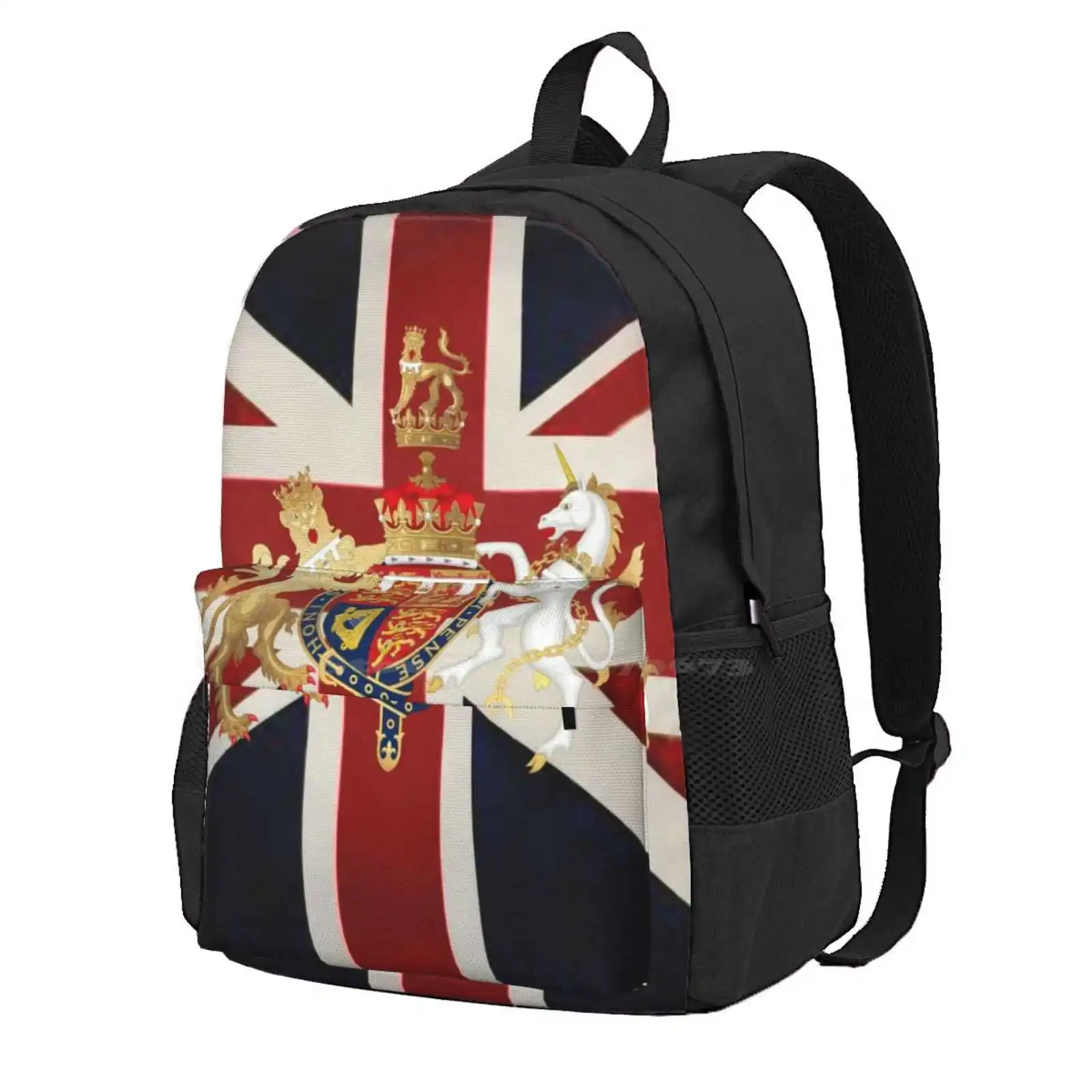 Union Jack With Windsor Insignia Hot Sale Schoolbag Backpack Fashion Bags Pixdezines Union Jack With Windsor Insignia