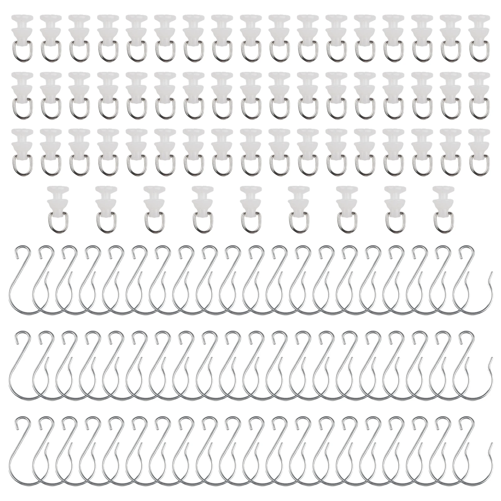 Home Decor Curtain Pulley Hooks Curtain Accessory AS Shown 60 Pieces Set Home Improvement Project Long-lasting Performance