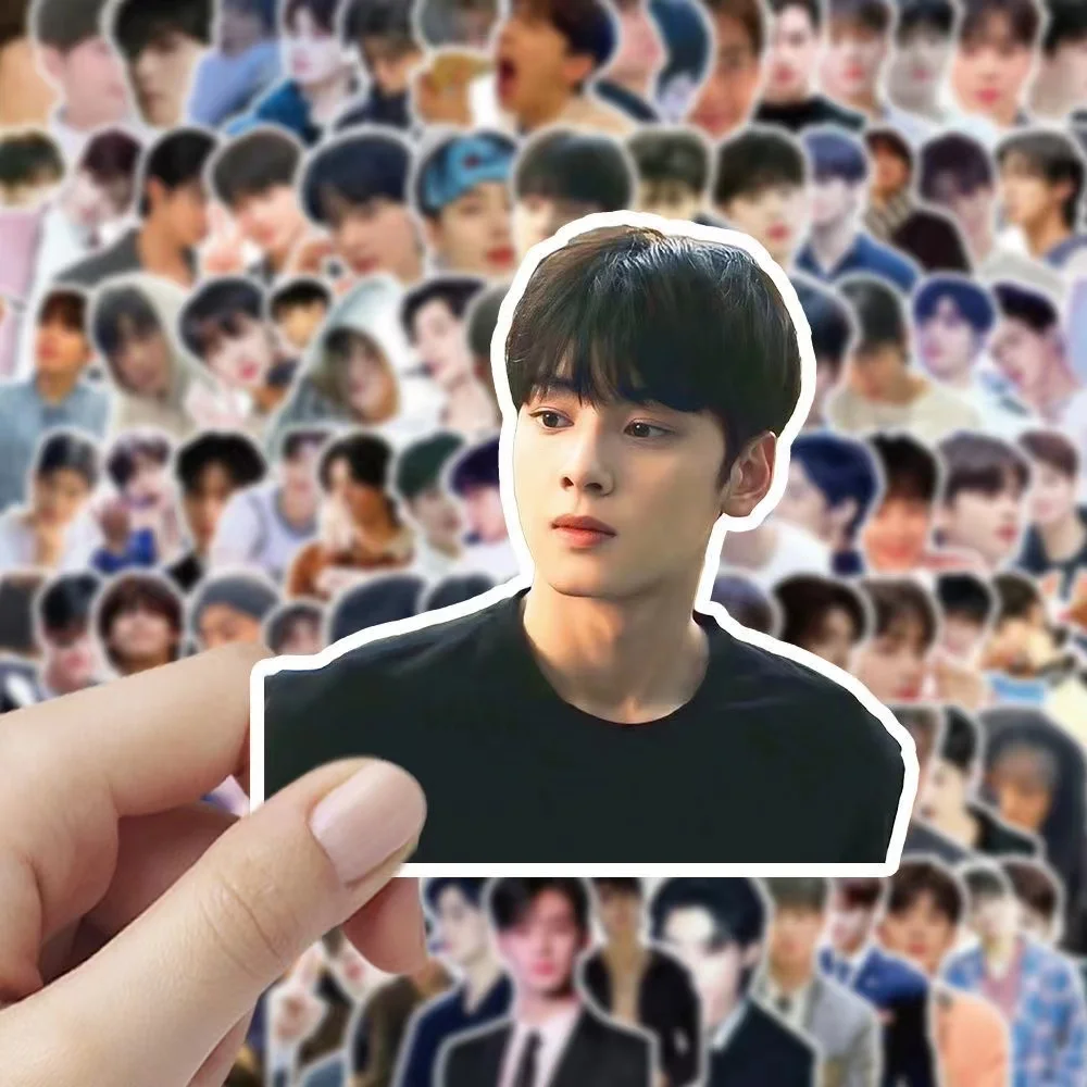 Imagem -05 - Cha Eunwoo Caixa Decorativa do Telefone Móvel Adesivos de Bricolage Conta de Mão Computador Novo 2023 100 Pcs