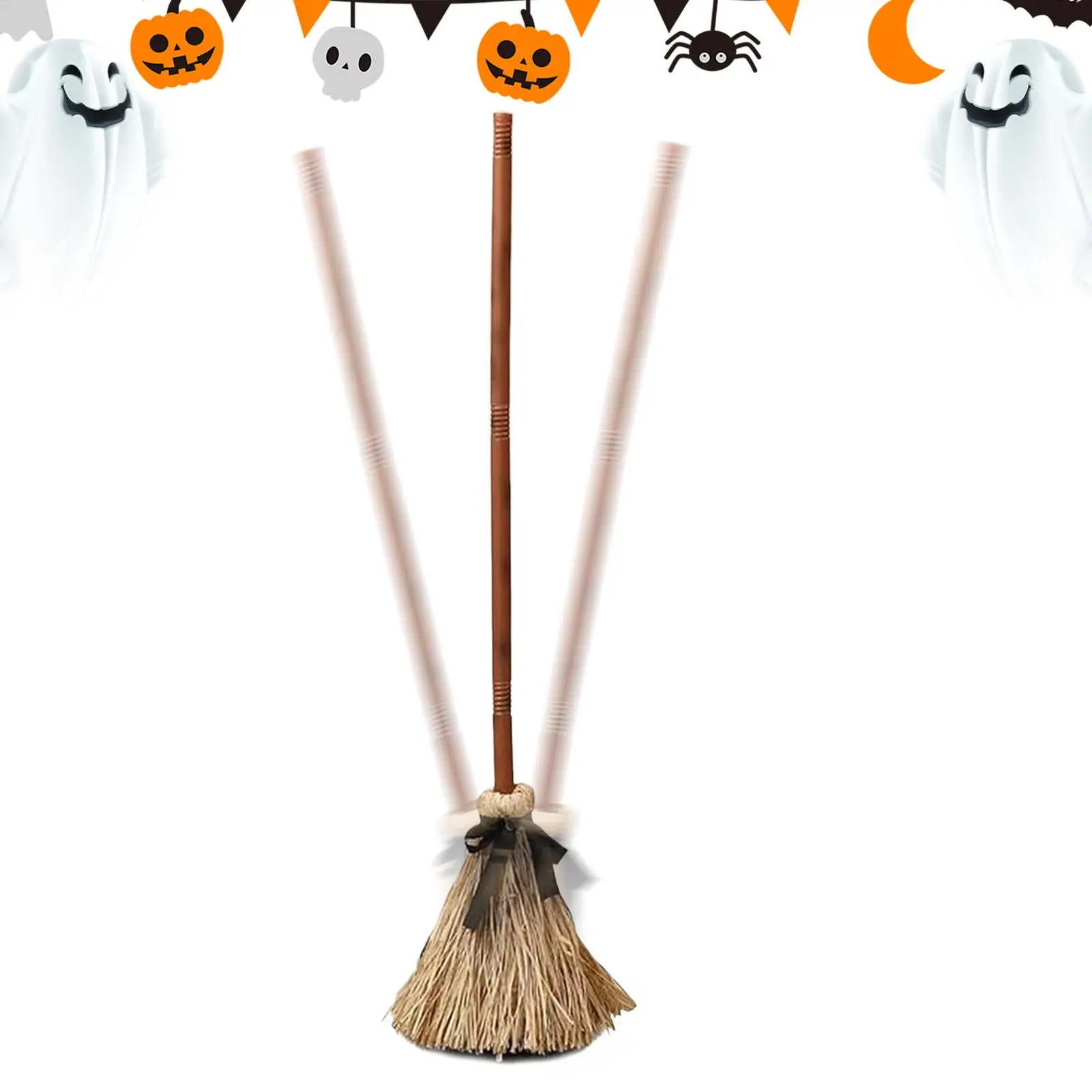 Image of Schwebender Hexenbesen, Geisterhafter Tanzender Beweglicher Besenstiel, Magischer Zauberer, Hexe, Halloween-Karneval-Kostüm, Party-Requisiten