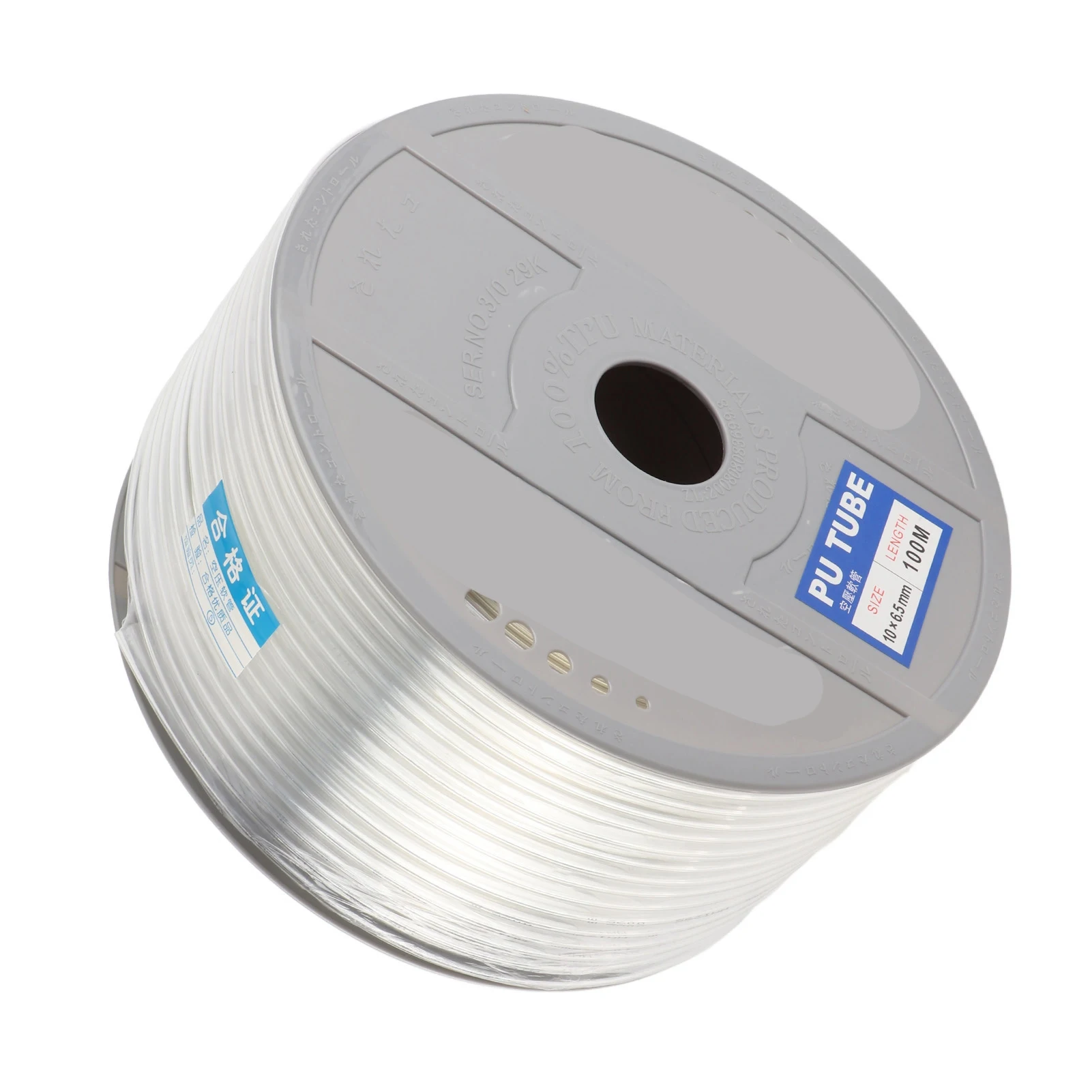 خرطوم هواء بطول 100 متر PU 10 مللي متر OD 6.5 مللي متر ID بكرة أنابيب هوائية شفافة لخط أدوات هوائية لضاغط الهواء