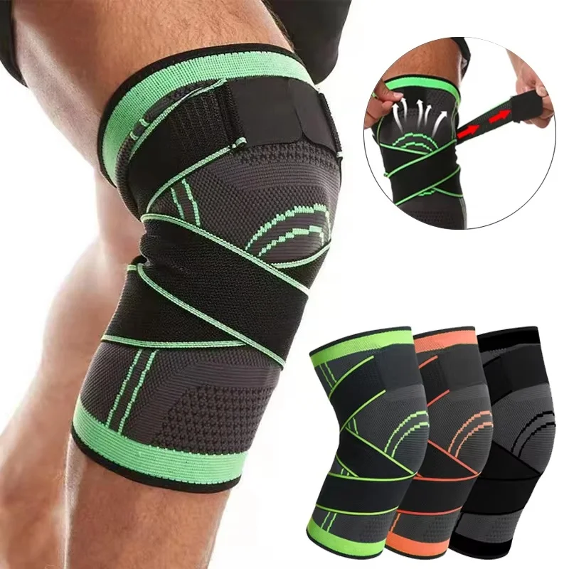 Sports Fitness Knee Pads Support Bandage Braces Elastic Nylon Sport Compression Sleeve For Basketball Cycling Elastic Knee Pads