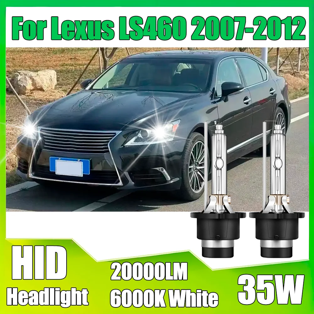 

2PCS 20000LM High Power 6000K White HID Xneon Headlights 35W Xenon Light Bulbs 12V 24V Plug And Play For Lexus LS460 2007-2012