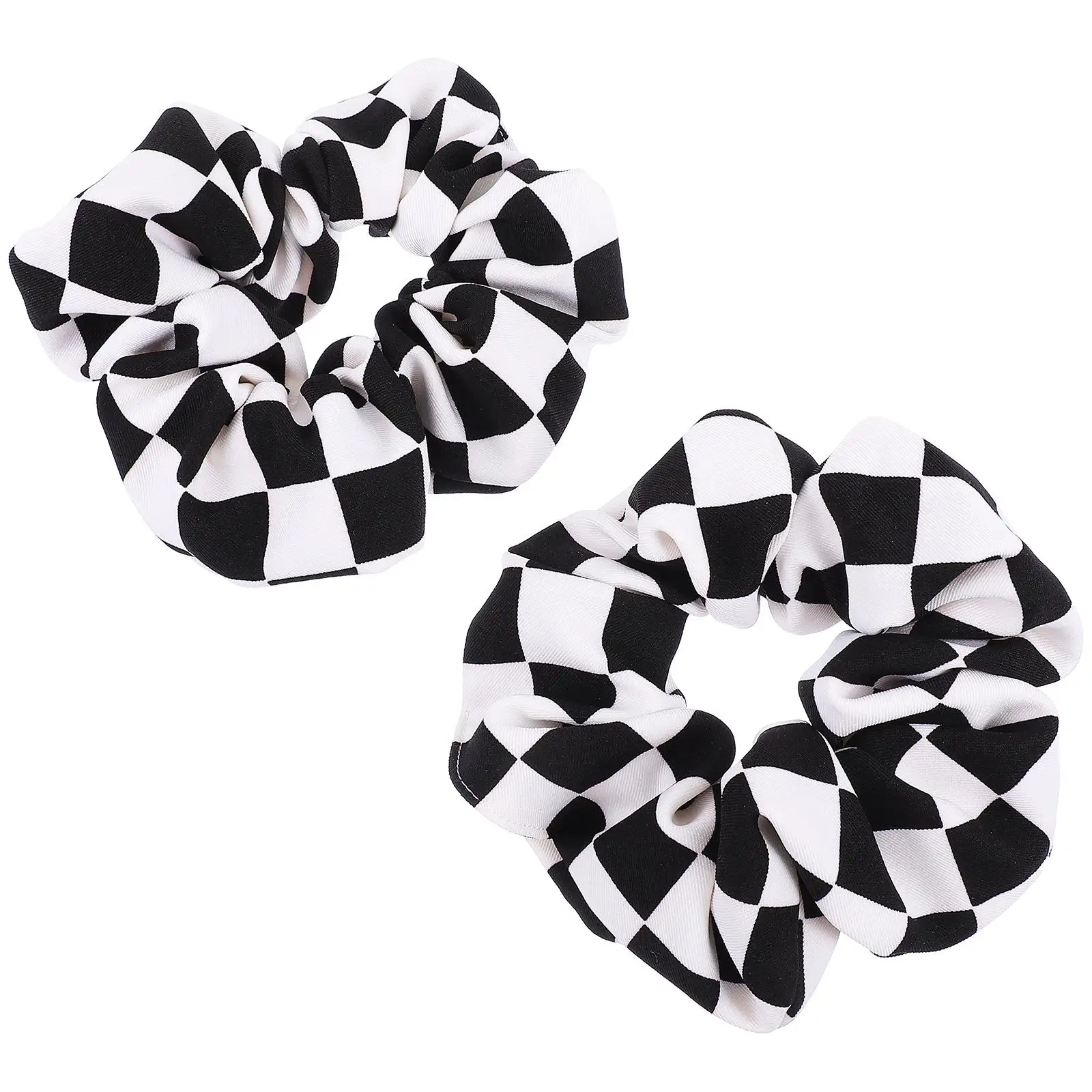 

2 Pcs Checkered Hair Rope Female Accessories Women Scrunchies Girls Ropes Band Chiffon Decorative