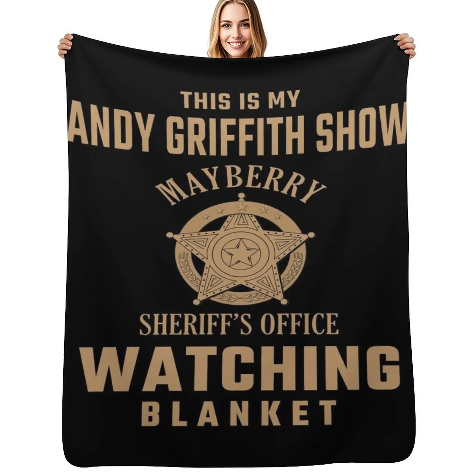 This Is My Andy Griffith Show Watching Blanket Funny Retro TV Throw Blanket Anti Shedding Soft Fuzzy Blanket for Home