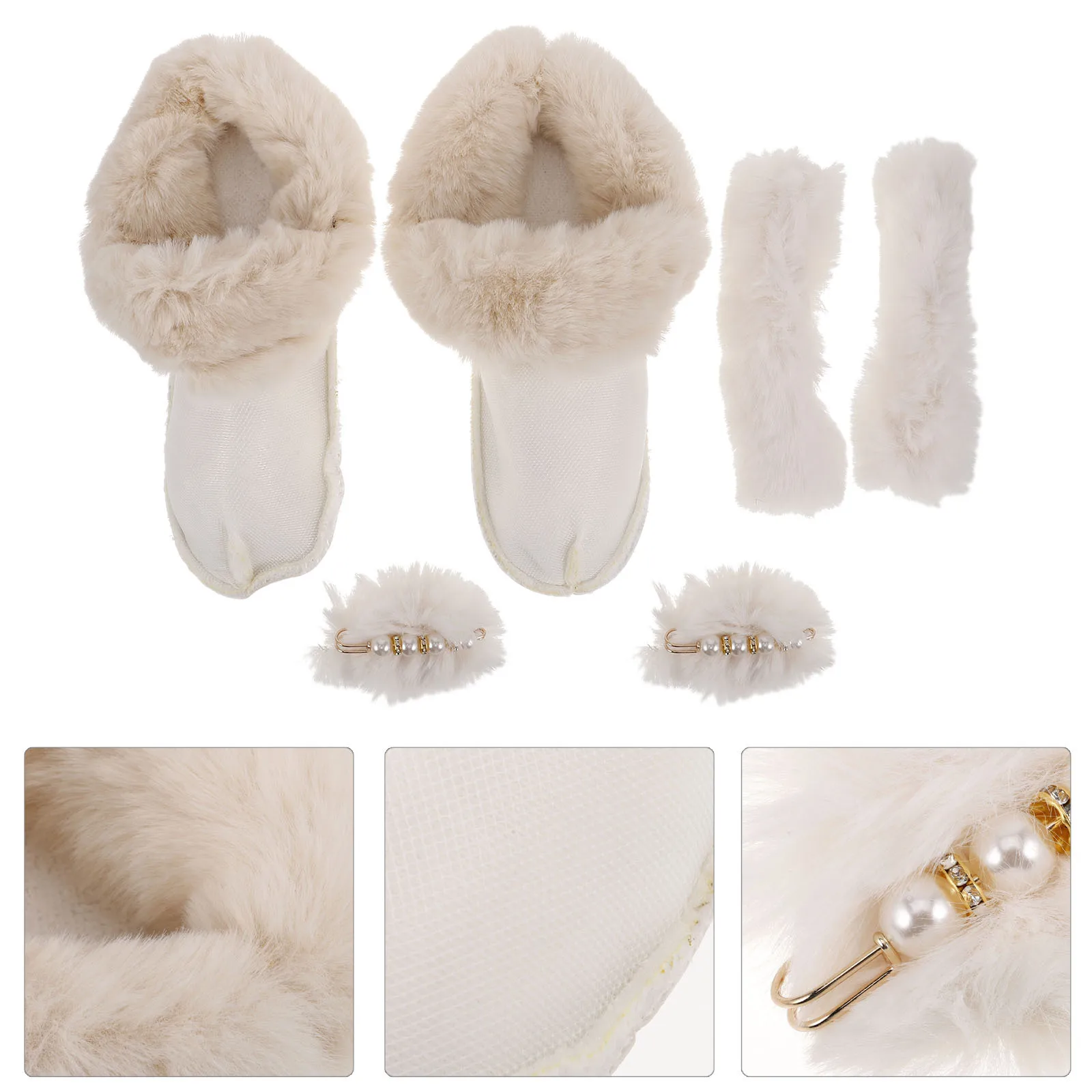 

1Set Thickened Cotton Shoe Stockings Warm Shoes Liners Removable Washable Comfortable Winter Shoes Inserts White Size 42-43