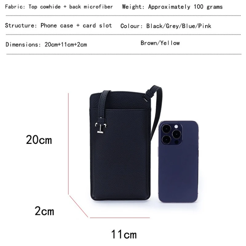 Genuine Leather Mobile Phone Wallets Cases Ladies' Mini Cellphone Pocket 2025 New Cowhide Crossbody Bags with Card Slots image 4
