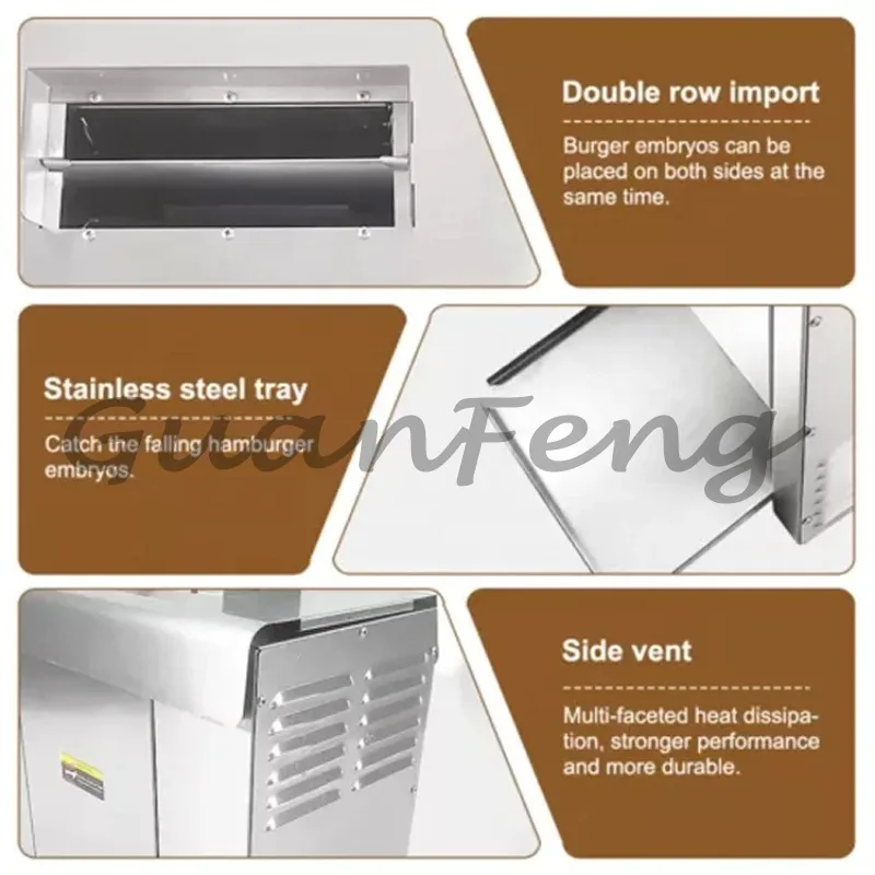 Vertical Contact Conveyor Commercial Restaurant Bun Toaster Machine with Adjustable Thermostat