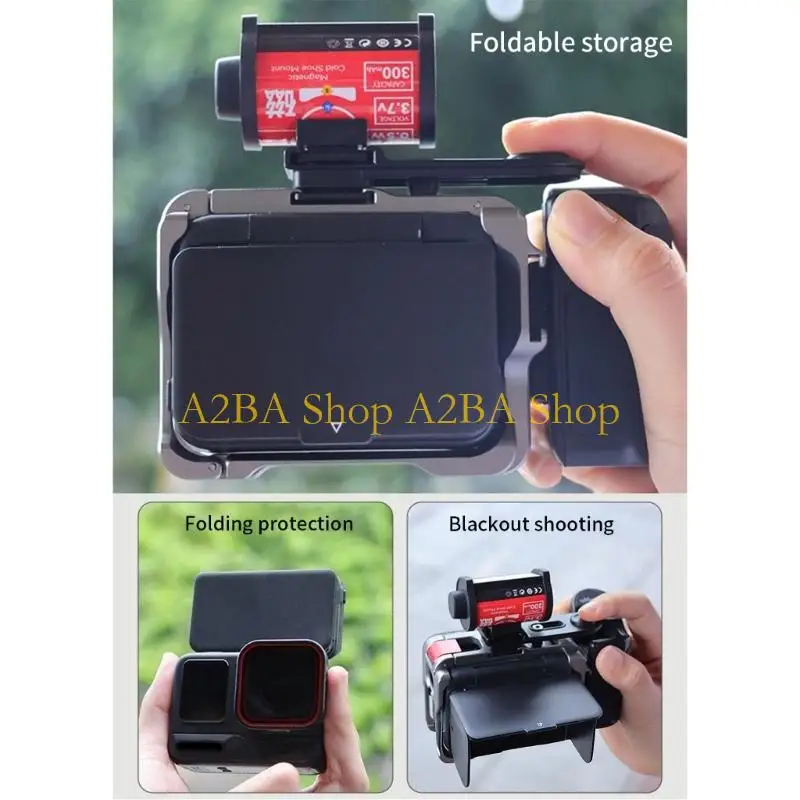 A2BA Foldable Lightweight Camera Hood Guard Cover for Sun Blocking and Screen Protective Fast Attach Travel Design