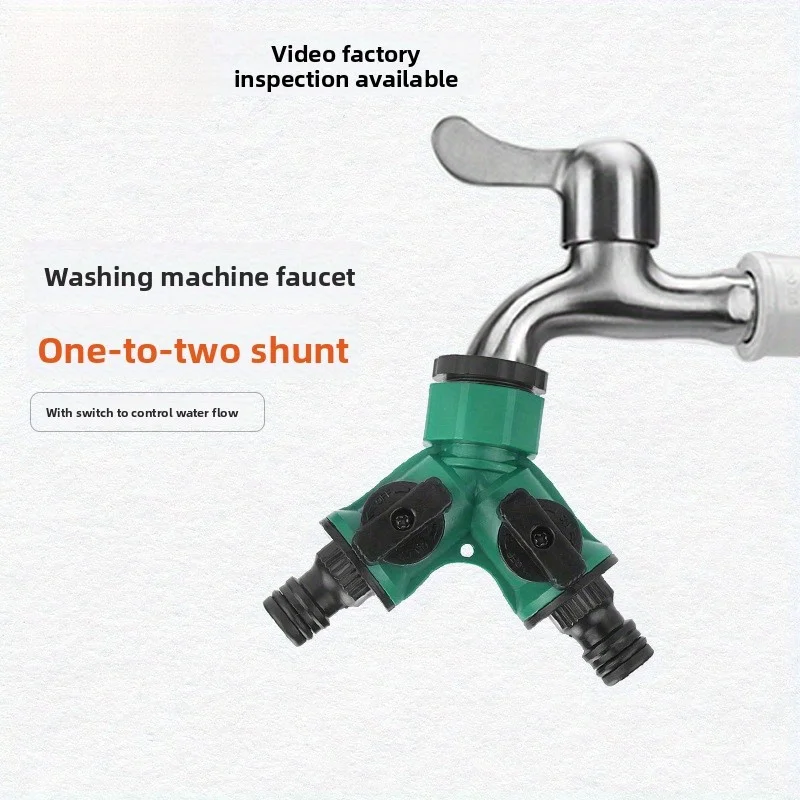 New 4-point/6-point washing machine faucet connector, 1-2 nipple, plastic strap switch, splitter