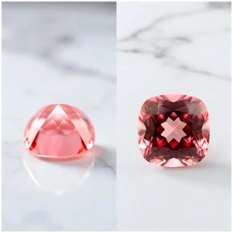 Lab Grown Padparadscha Red Lotus Color Cushion Shape VVS1 Advanced DIY Jewelry Charms Rings Earrings Making with Certificate