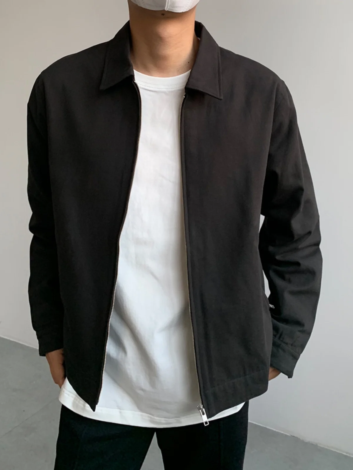 

Американский Sle, повседневная мужская длинная куртка с воротником све, весенне-осенняя винтажная свободная рабочая одежда, пальто молодежь (3) Faion