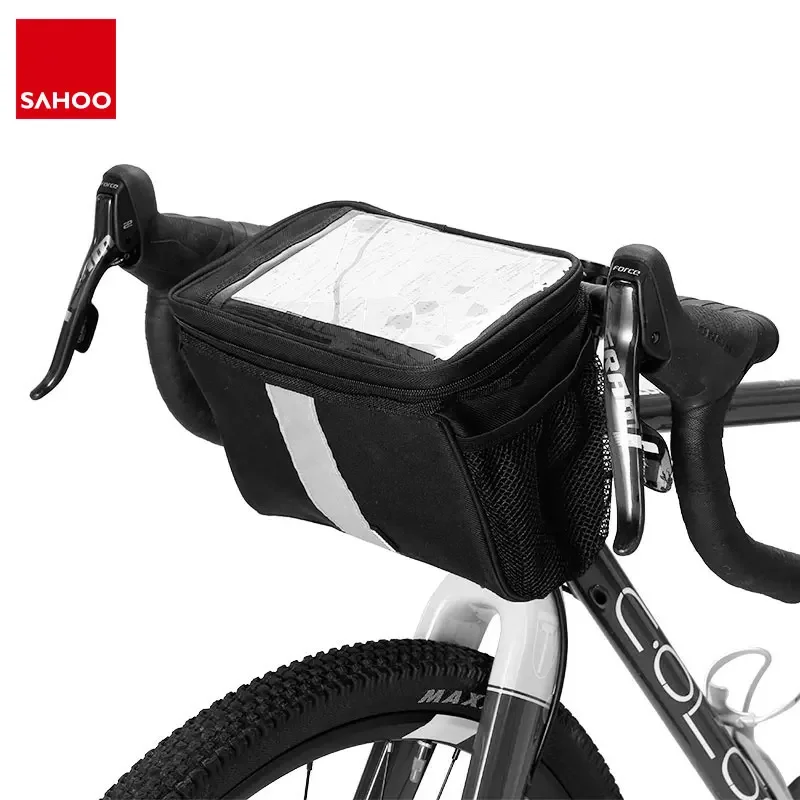 3L Handlebar Bag Road Bike Transparent Touch Screen Phone/Map Pouch Integrated Bar Mount Front Cycle Accessories Carrying Basket