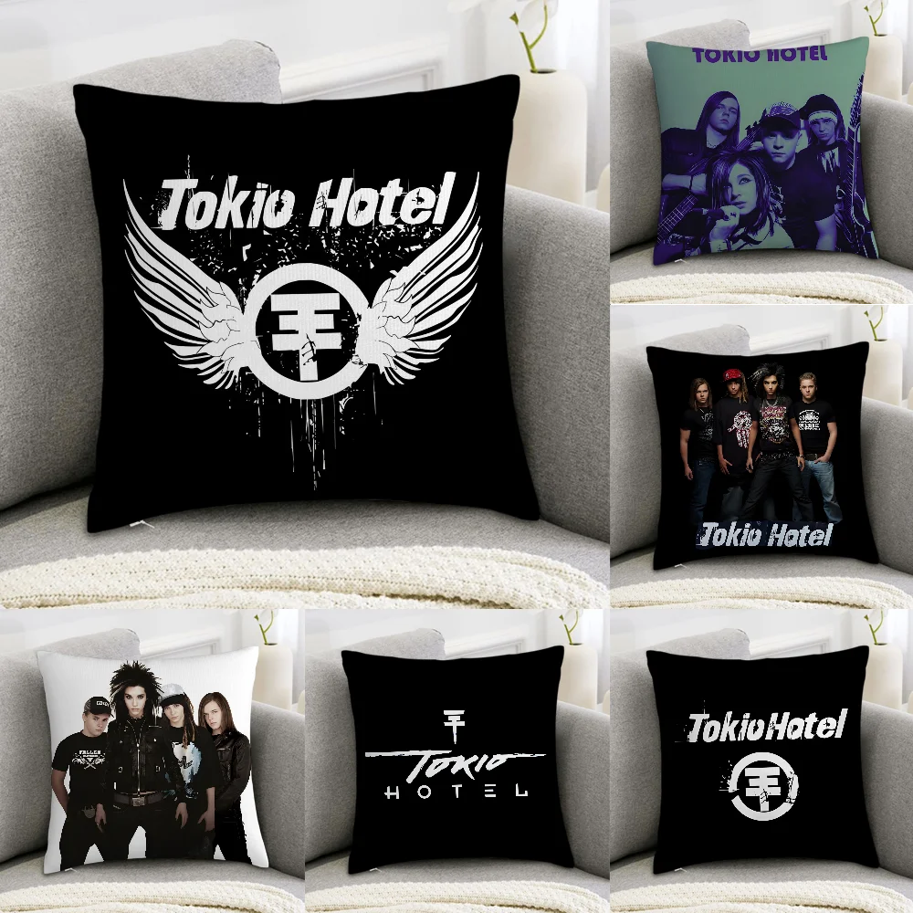 

T-Tokio H-Hotel Band Pillow Case Sofa Decorative Home Double-sided Print Plush Square Throw Pillow Covers Cushion Decor Cover