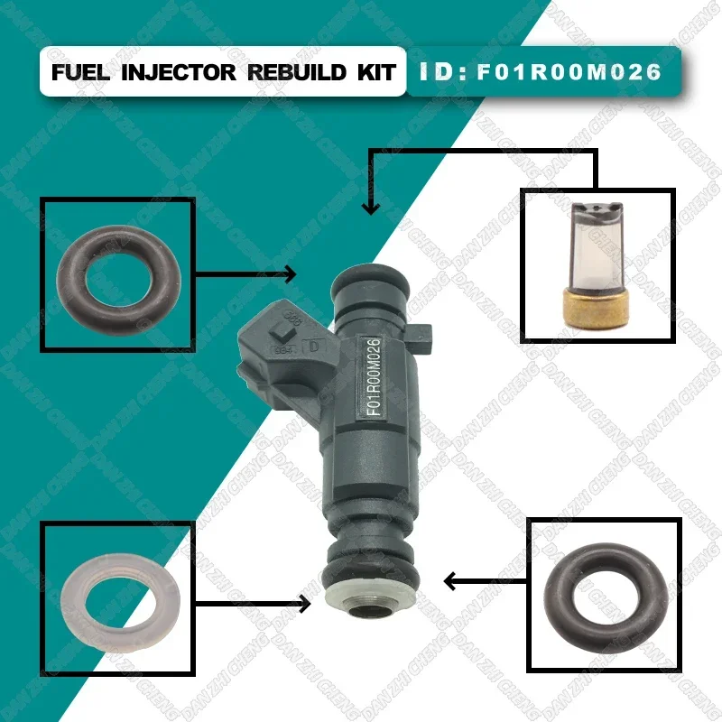 

Fuel Injector Service Repair Kit Filters Orings Seals Grommets for Dae-woo OEM F01R00M026