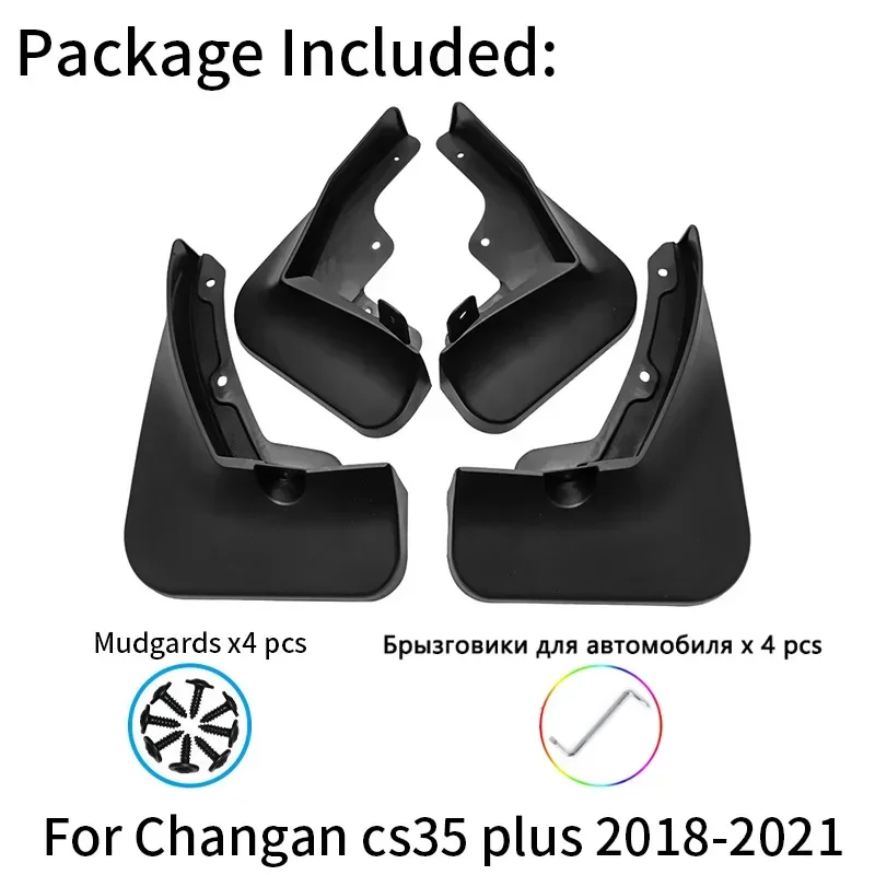 4 قطعة واقيات الطين لـ Changan Changgan Cs35 Plus اللوحات الطينية 2018 2019 2020 2021 ملحقات واقيات رذاذ السيارات