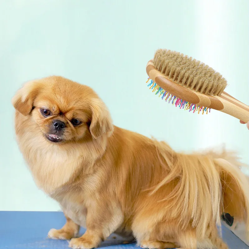 Colorful Bamboo Pet Comb Dog Double Sided Needle Comb Cat Beauty Air Bag Massage Comb Pig Hair Removal Brush Pet Supplies