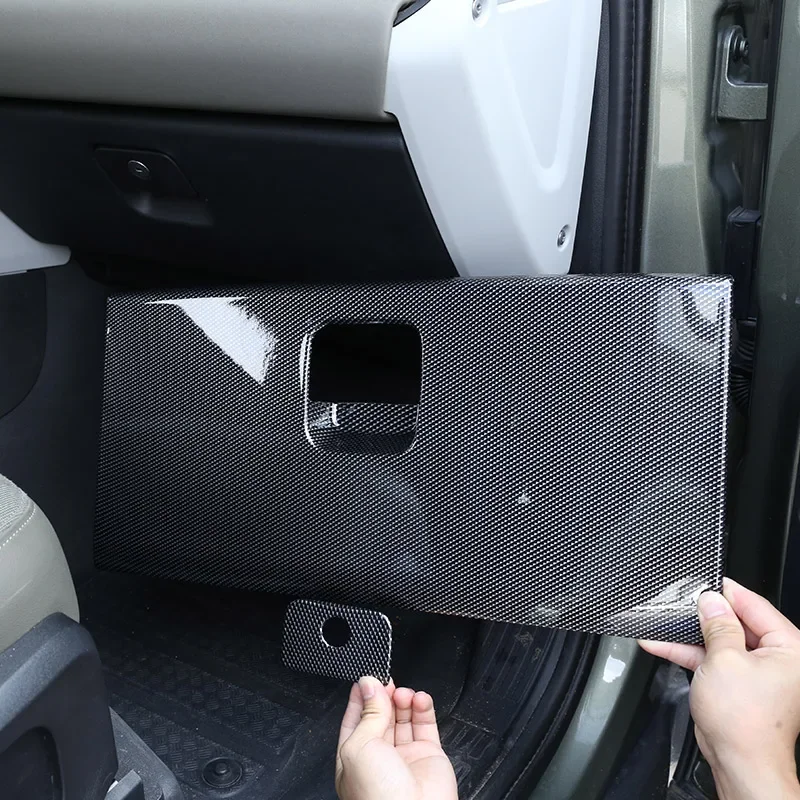 

For Land Rover Defender 90 110 130 2020-2024 ABS Carbon Fiber Car Co-pilot Glove Box Trash Box Cover Stickers Car Accessories