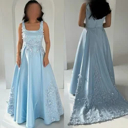 PersonalizadoJiayigong Prom S flor lentejuelas Quinceañera A-line cuello cuadrado vestido de ocasión a medida vestidos largos