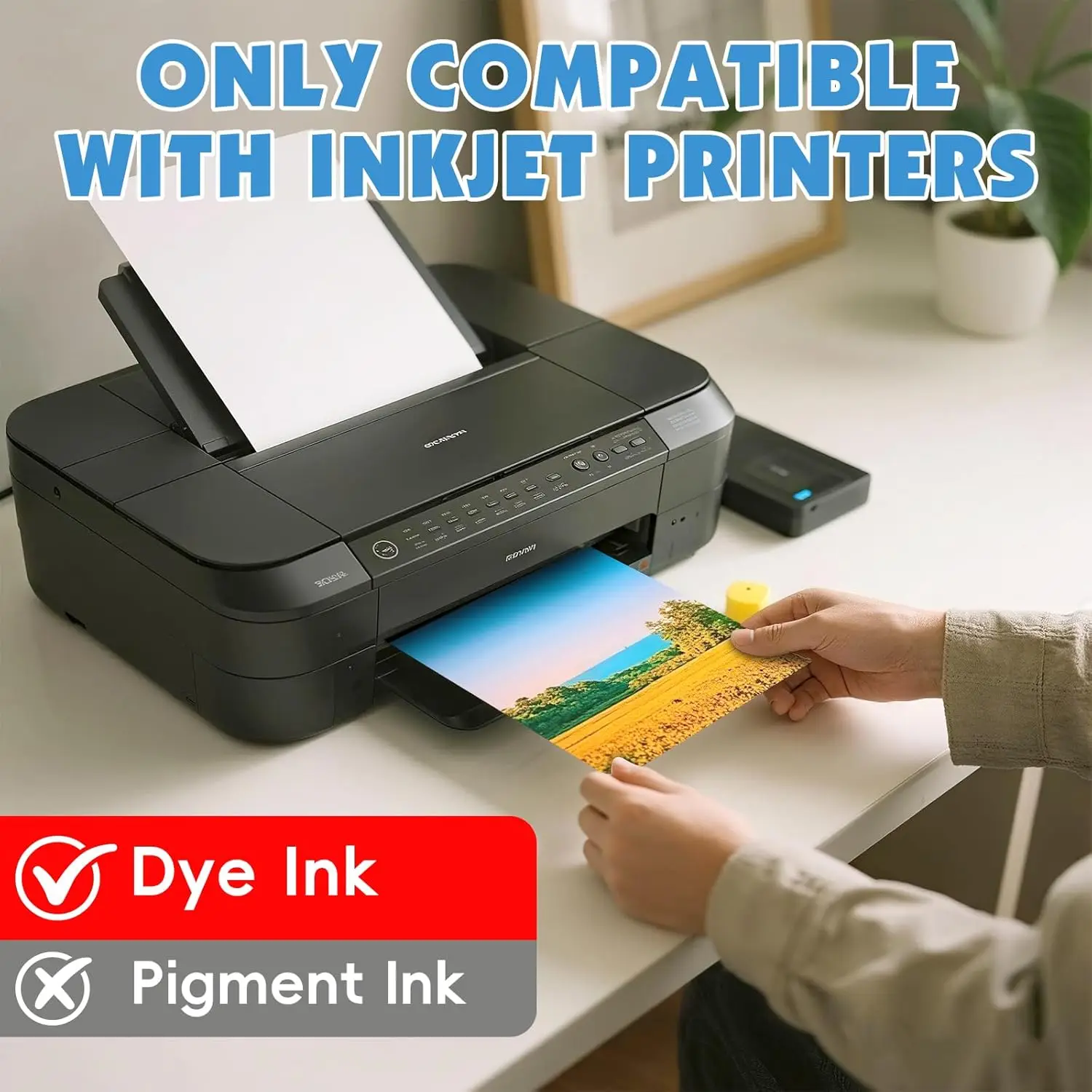 50 ورقة A4 ورق صور لاصق لامع 8.3x11.7 "ورق طابعة نافثة للحبر ممتاز للصور التقويمات كتيبات بطاقات