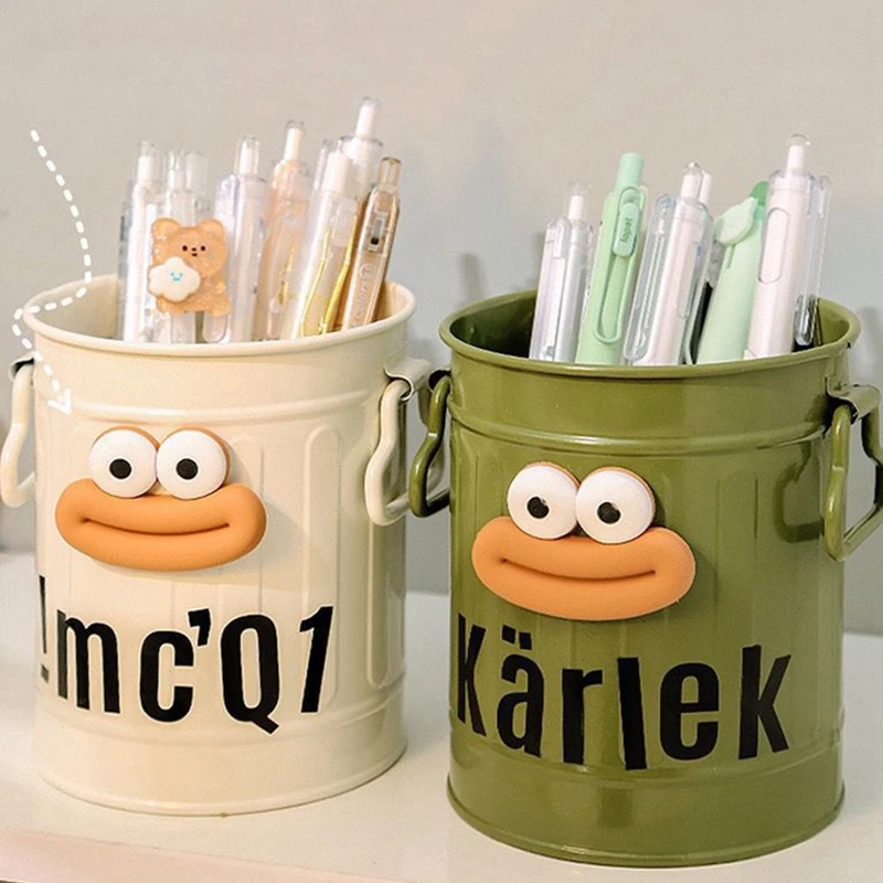 1 Pc Cartoon Pen Holder, Simple Storage Holder, for Office Storage, Desk Storage, Home Study Storage (Random Letter Stickers)