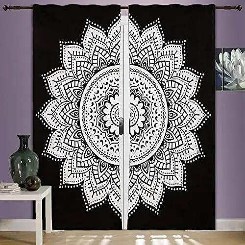 Indian Mandala Cotton Window Door Curtains Hippie Boho Room Divider Dorm Decor Wall Hanging Balcony Wall Valances Decorative