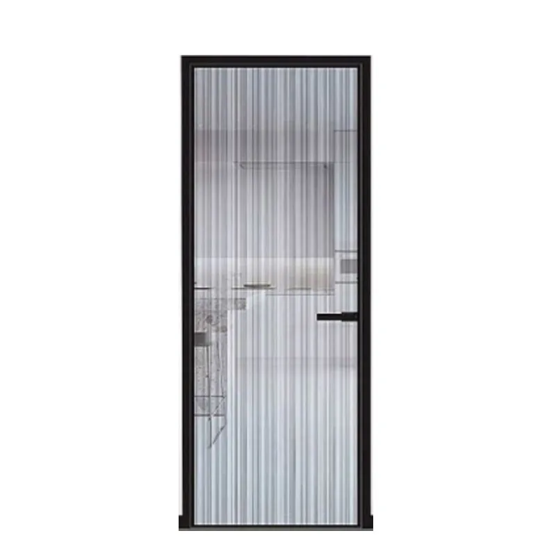 

Waterproof single indoor door Tempered frosted glass Aluminum ultra-thin frame glass door