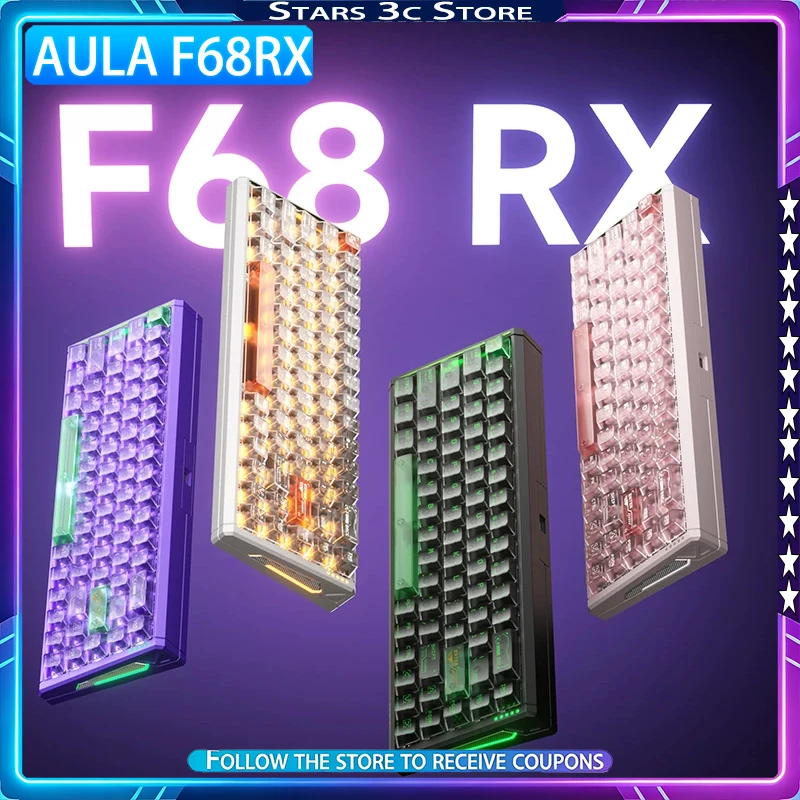 

Aula F68RX Magnetic Switch Keyboard Aluminum Alloy Positioning Plate Transparent Keycaps 8k Low Latency Gaming Keyboard Gamer