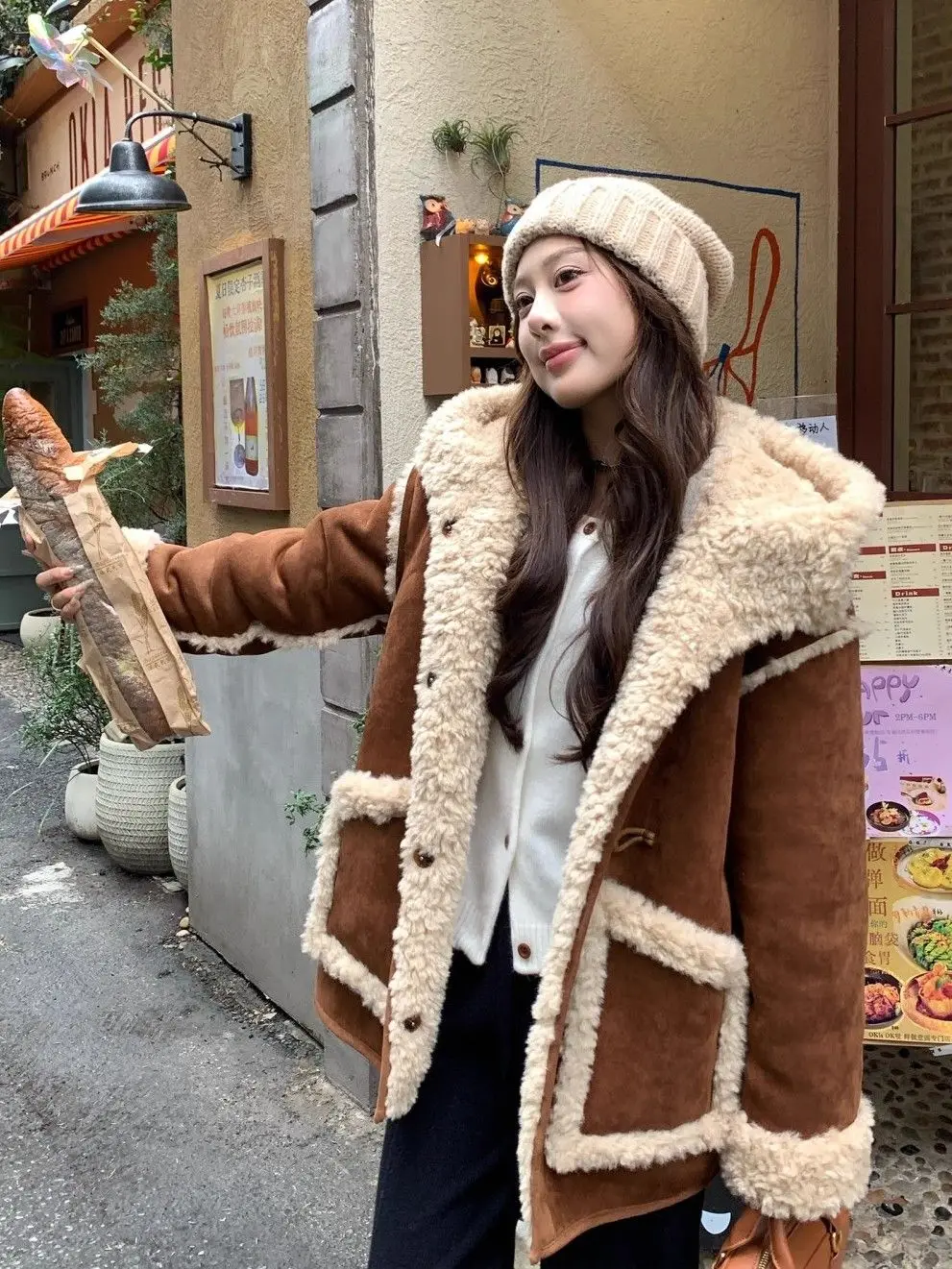 معطف لامبير نسائي جديد موضة شتاء 2025، جاكيت قطني بقلنسوة فضفاض للركاب #2